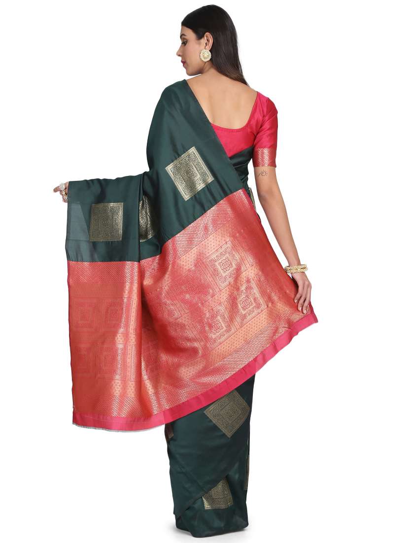 geometrical banarasi saree with blouse - 17547449 -  Standard Image - 1