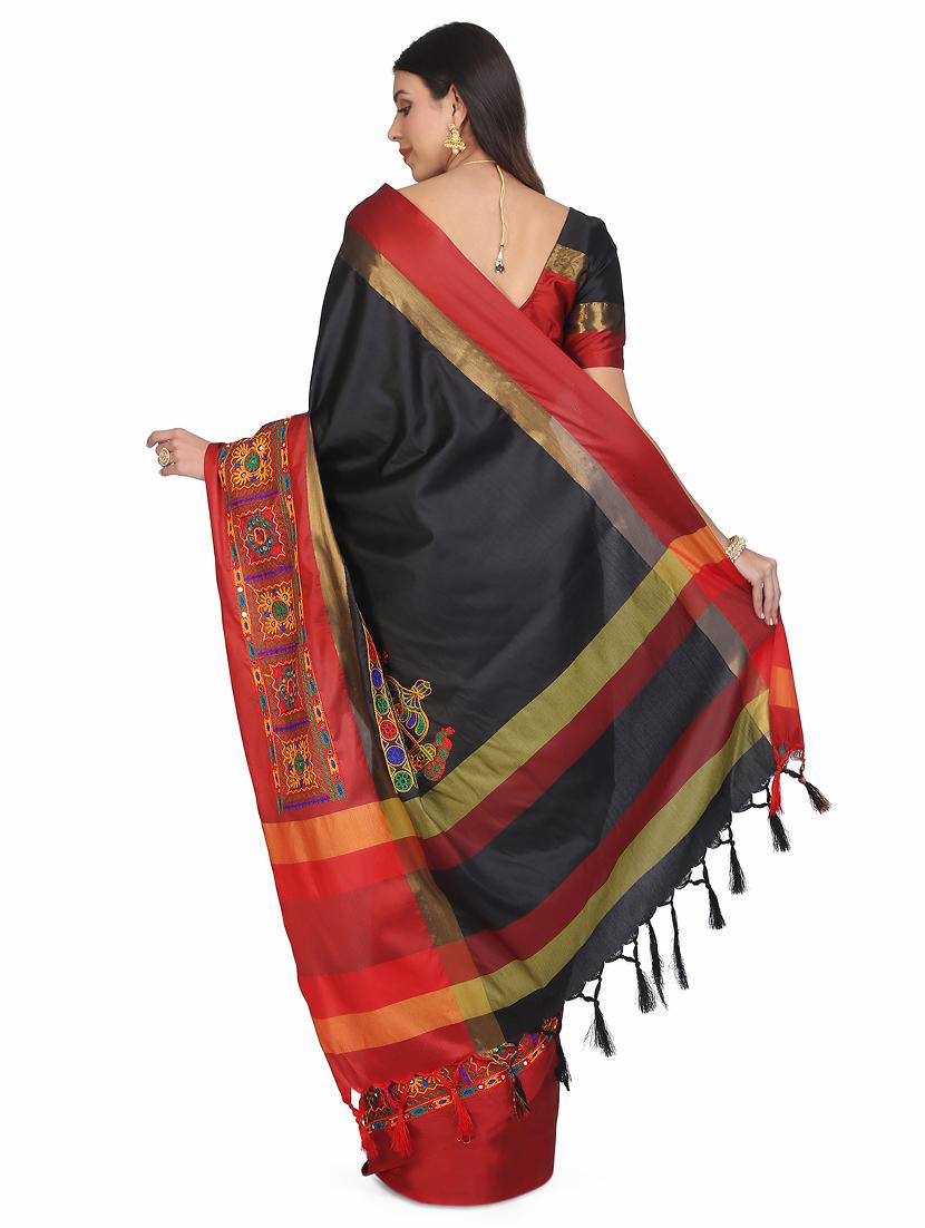 women's embroidered saree with blouse - 17547454 - Standard Image - 1