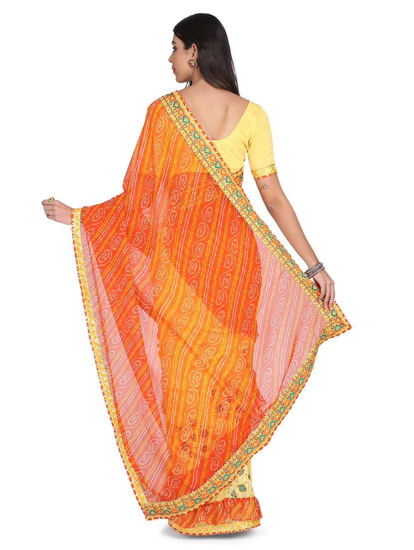 women half & half embroidered saree with blouse - 17547463 -  Standard Image - 1