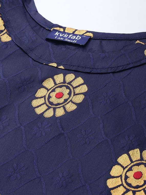 navy silk unstitched suit - 17548848 -  Standard Image - 4