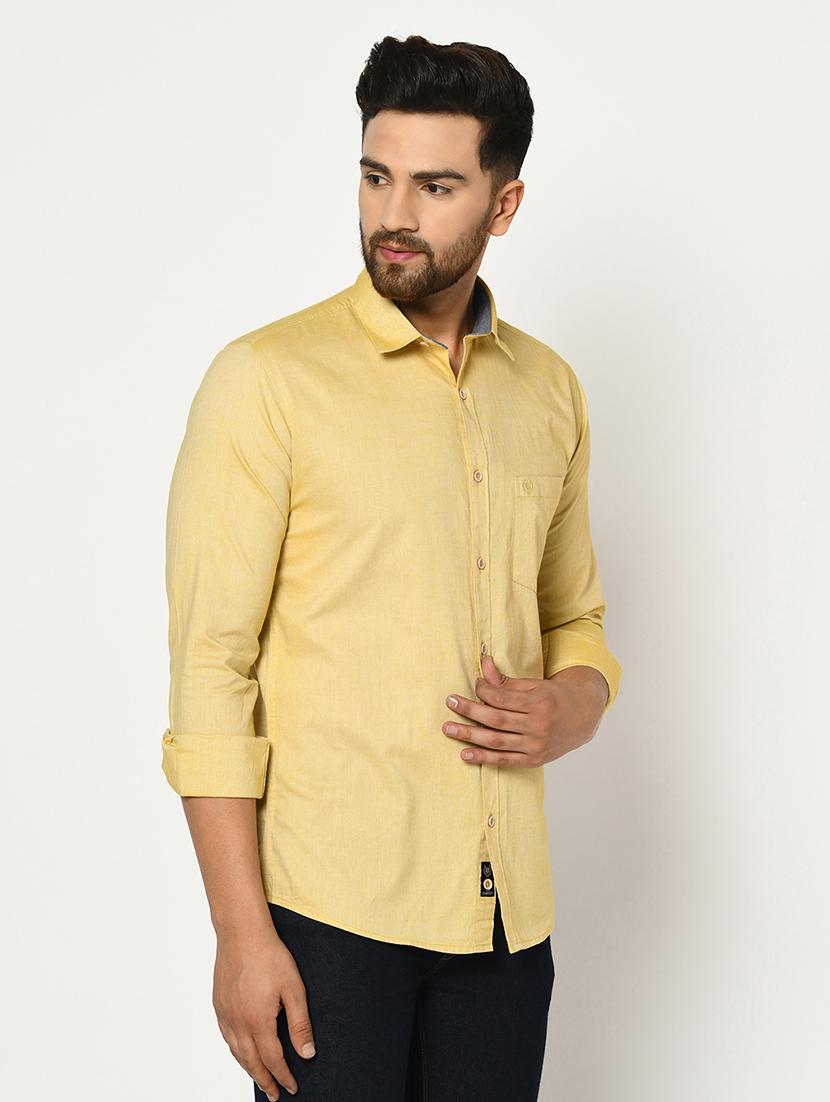 yellow solid casual shirt - 17549118 -  Standard Image - 1