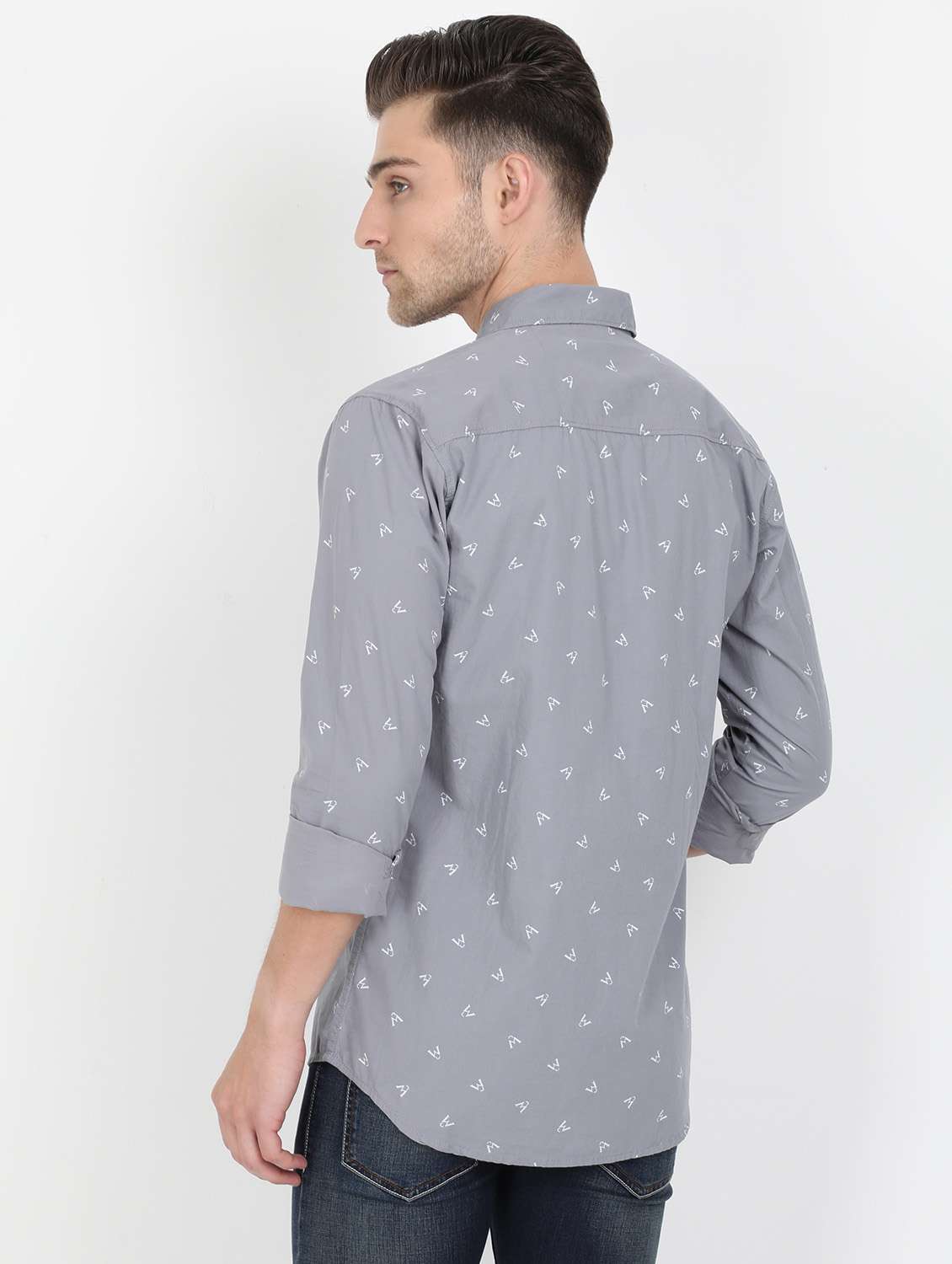 grey printed casual shirt - 17549657 -  Standard Image - 1