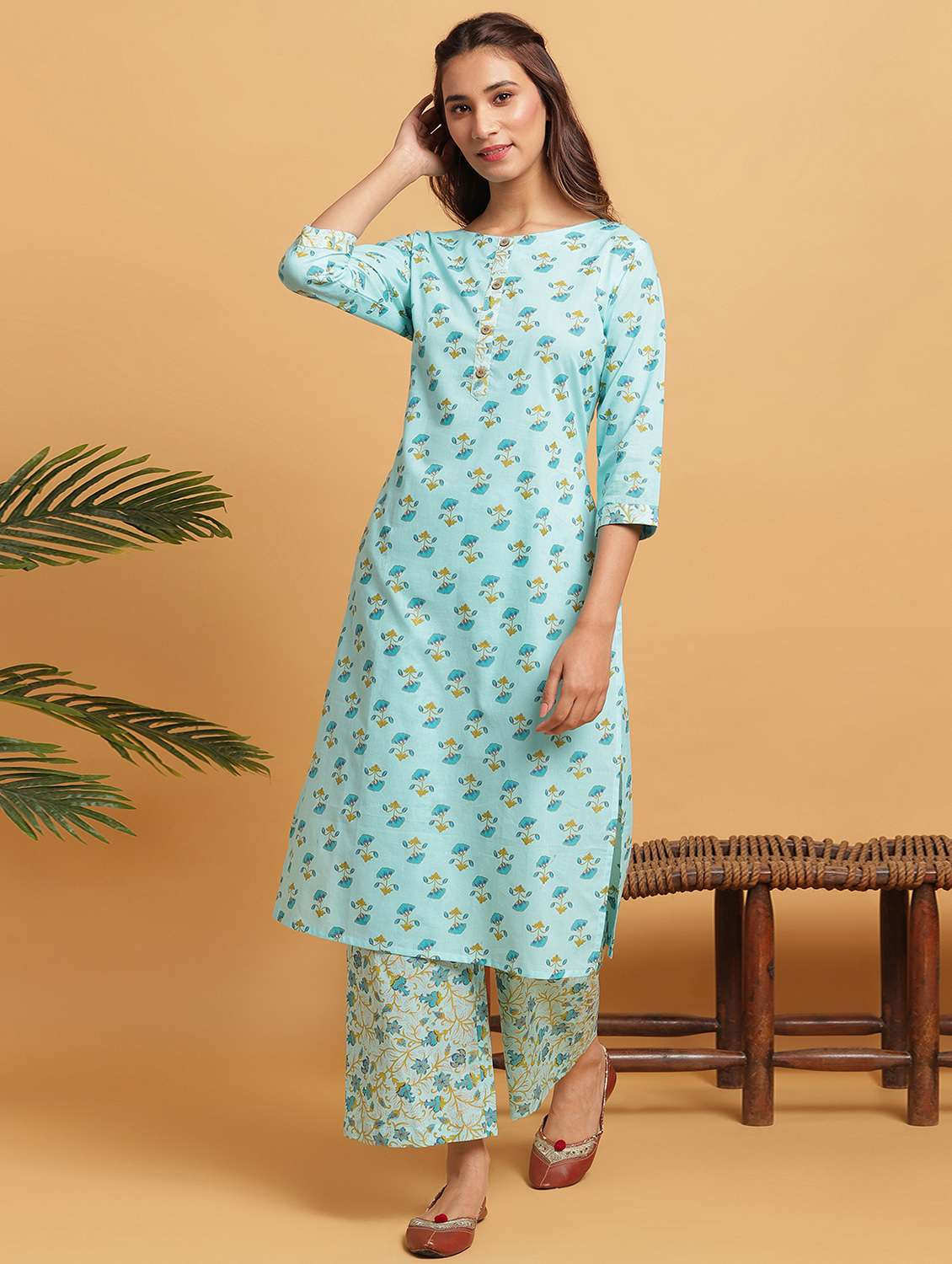 printed kurta palazzo set