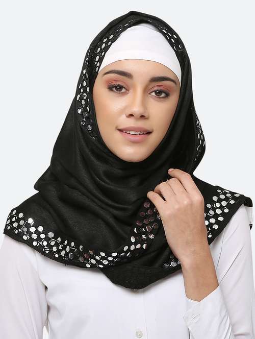 black viscose scarf - 17550585 - Standard Image - 0