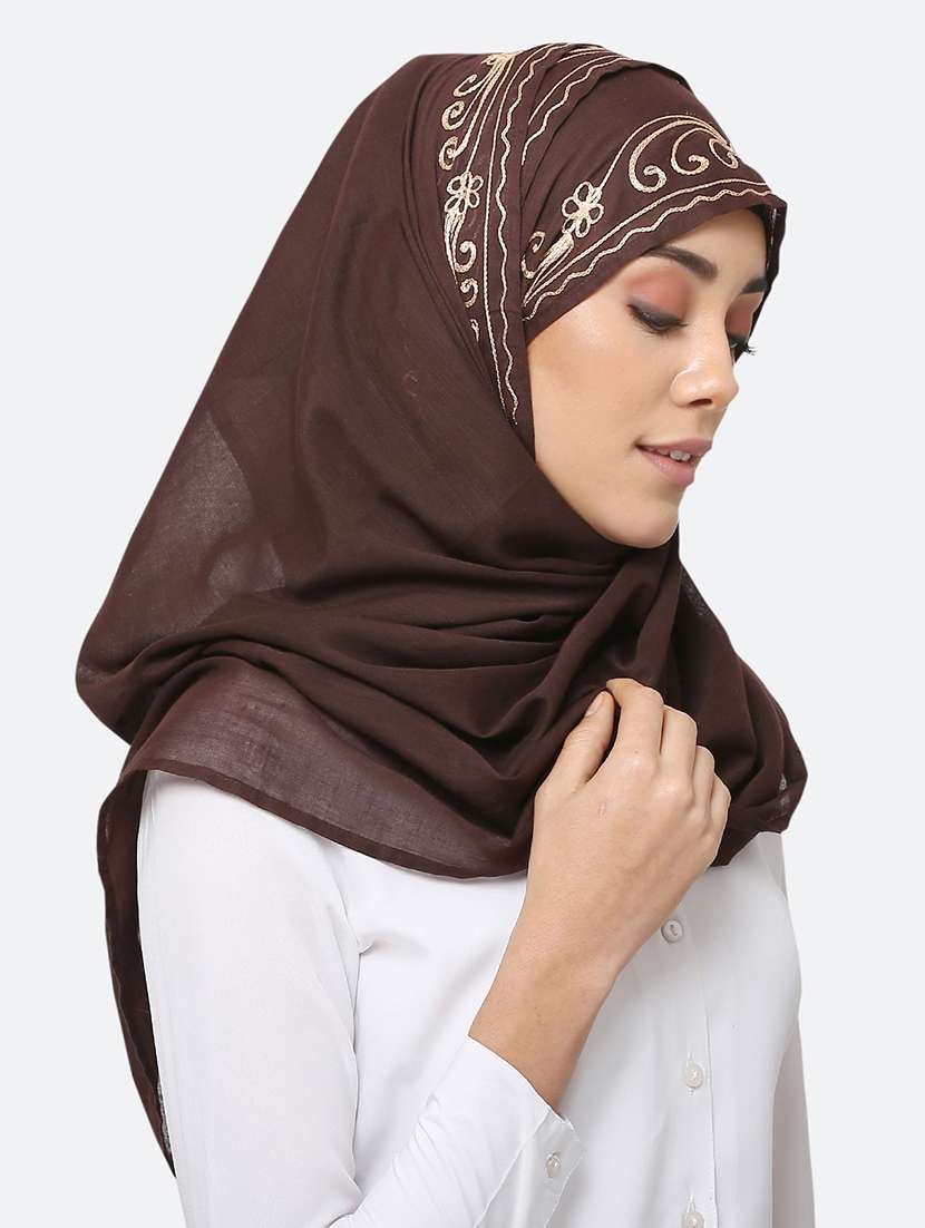 brown cotton scarf - 17550597 - Standard Image - 1