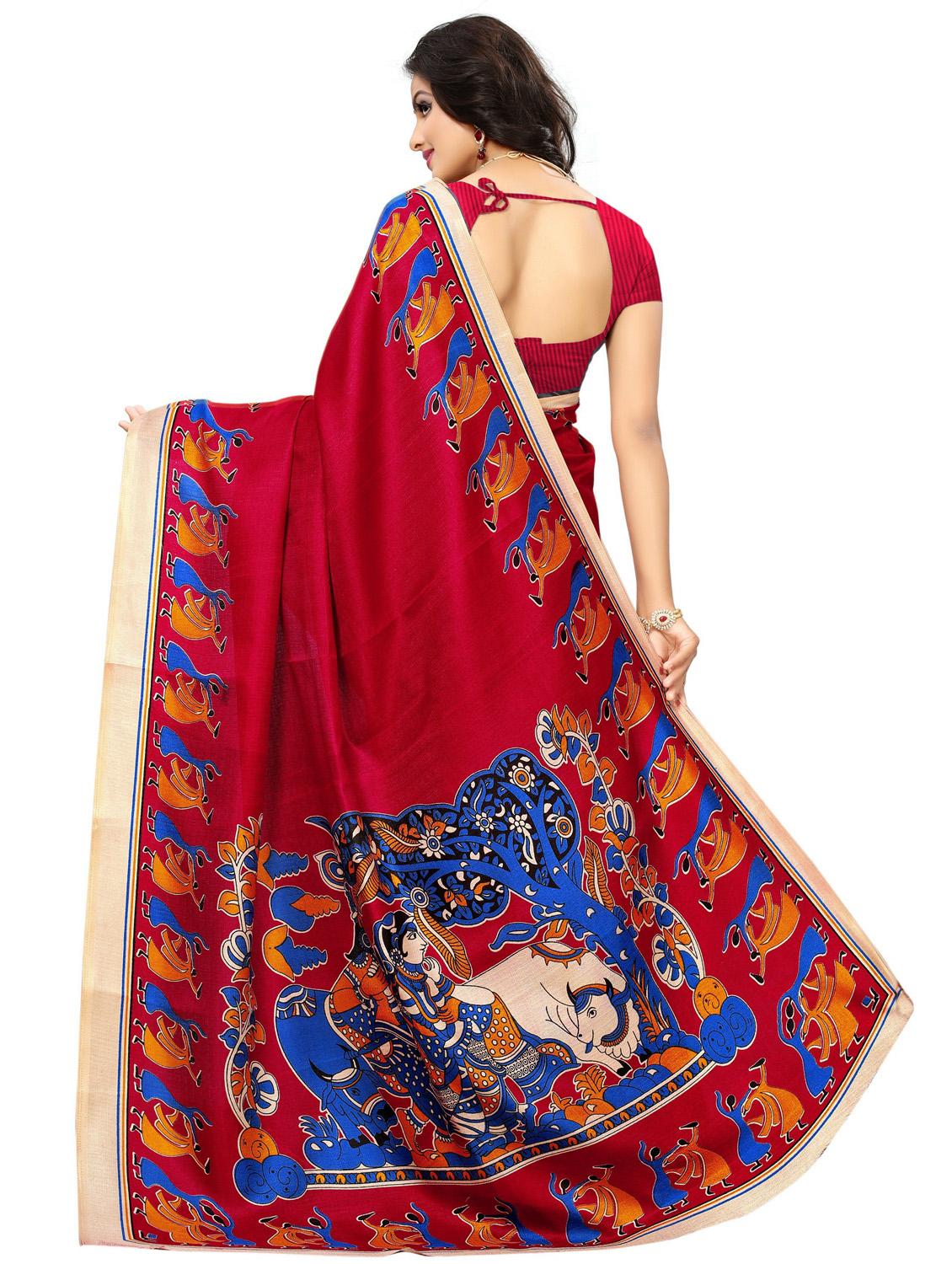 madhubani printed saree with blouse - 17550831 -  Standard Image - 1