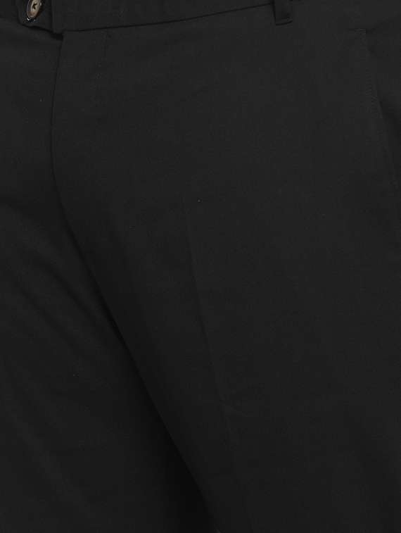 pluss black solid chinos  - 17551280 -  Standard Image - 4