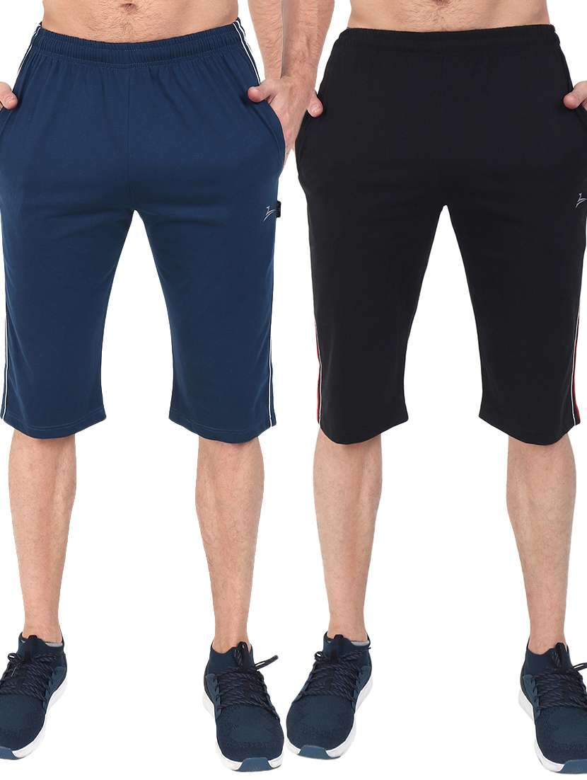 set of 2 multi colored side taped three - fourths