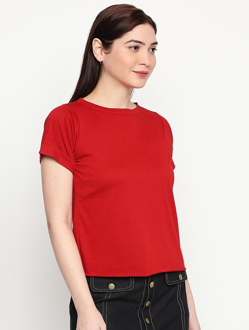 boat neck solid tee - 17553714 -  Standard Image - 1