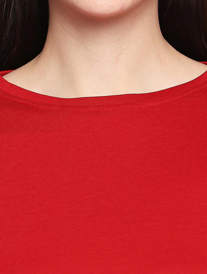 boat neck solid tee - 17553714 - Standard Image - 4