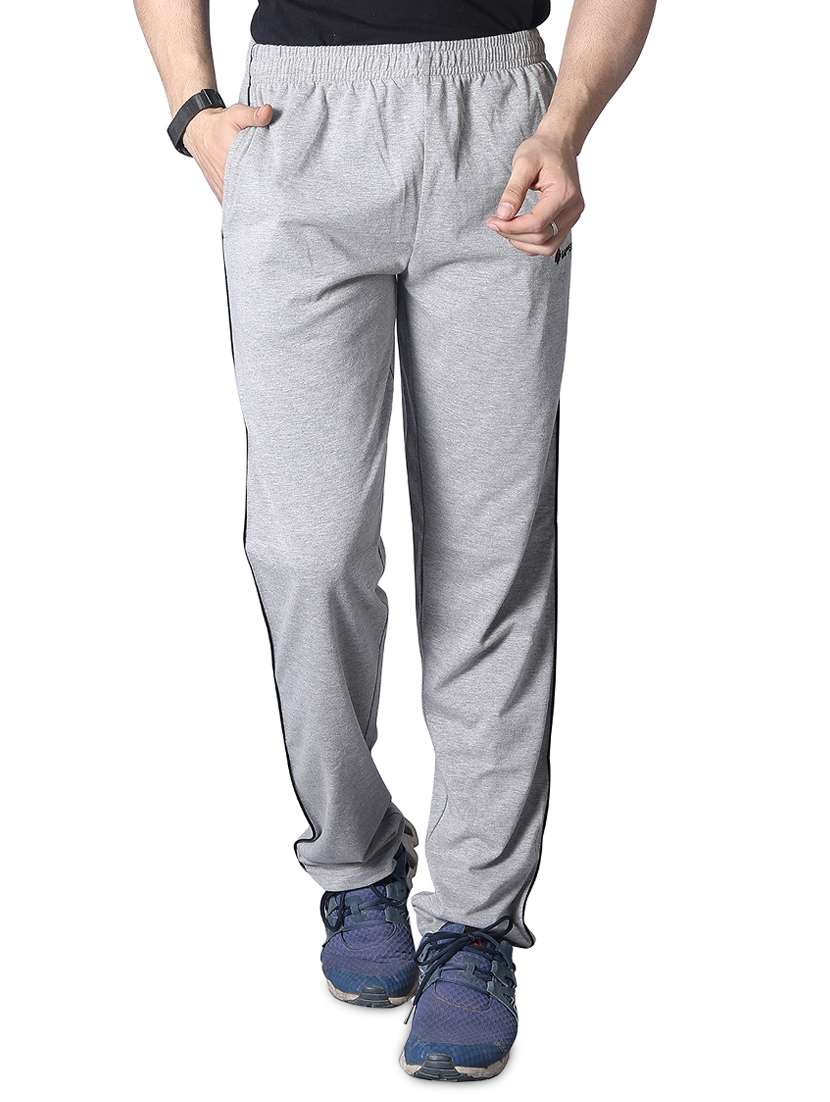 grey solid full length track pant