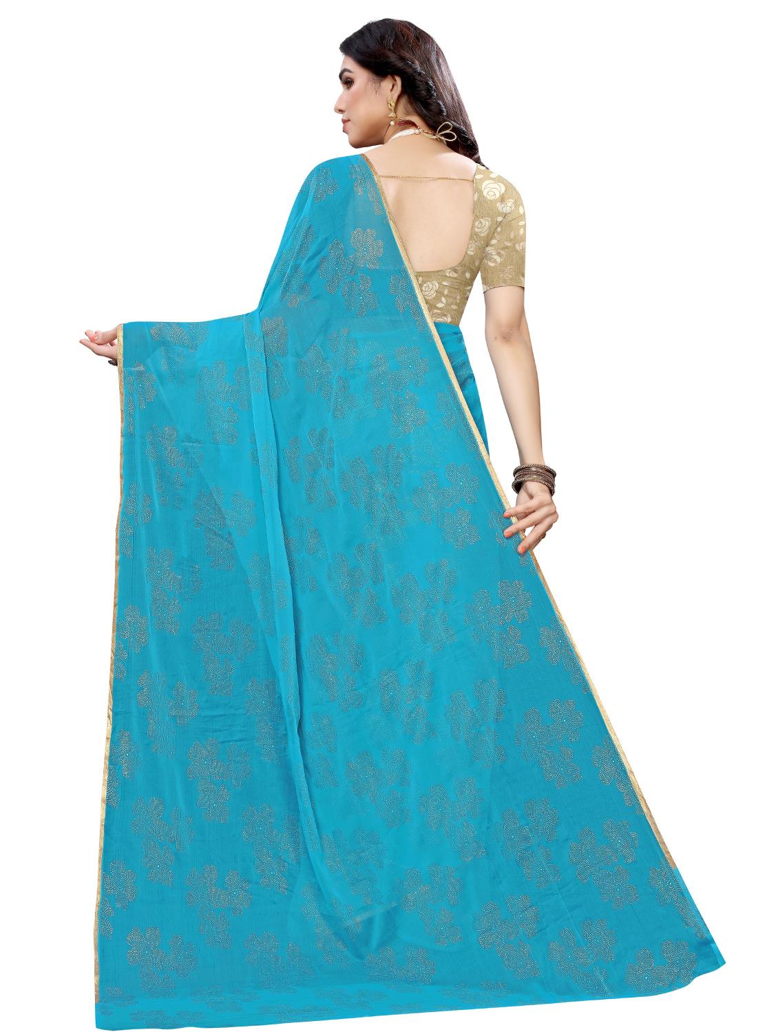 lace border embellished saree with blouse - 17553834 - Standard Image - 1