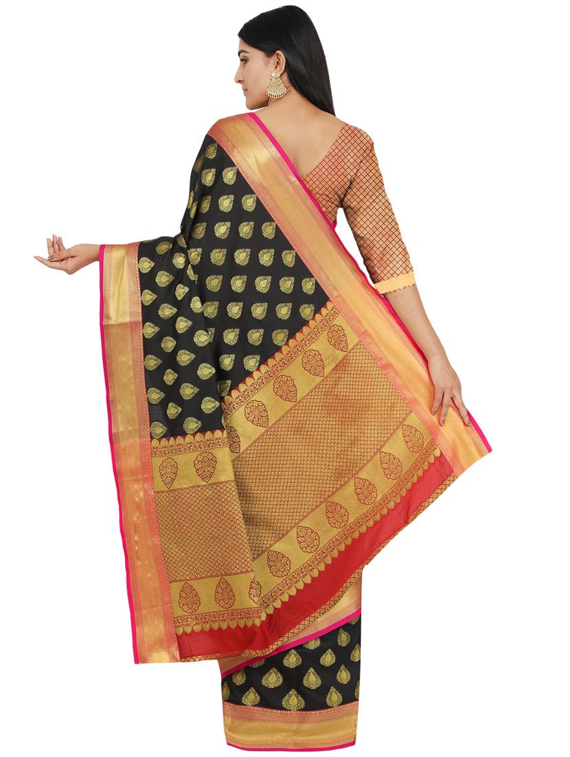 self design banarasi saree with blouse - 17553909 - Standard Image - 1