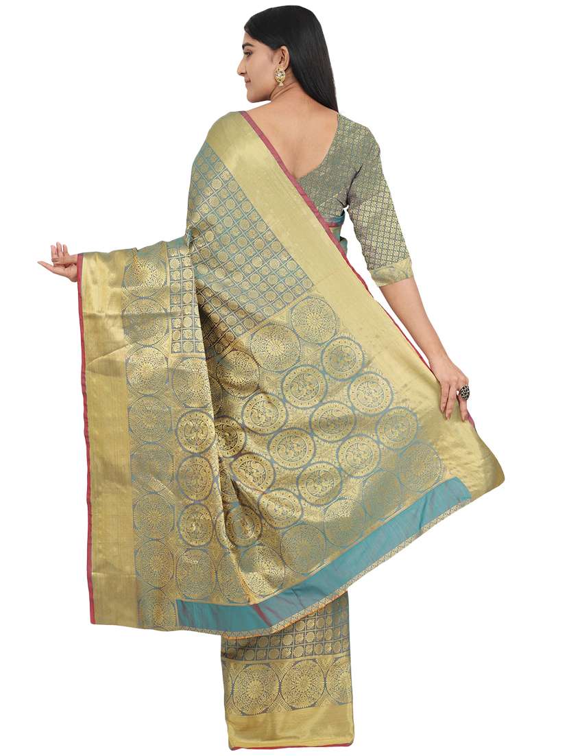 self design banarasi saree with blouse - 17553919 -  Standard Image - 1