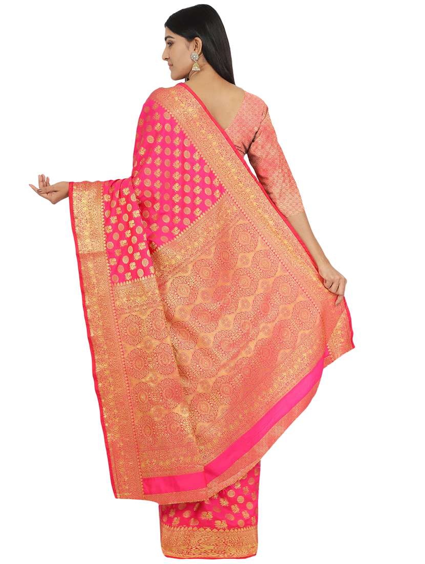 magenta banarasi saree with blouse - 17553920 -  Standard Image - 1