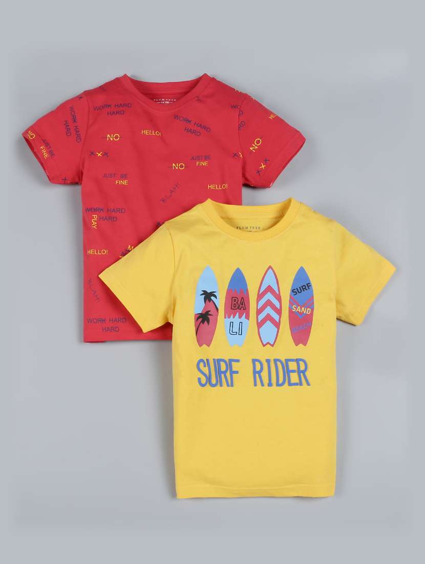set of 2 multi colored cotton t-shirt