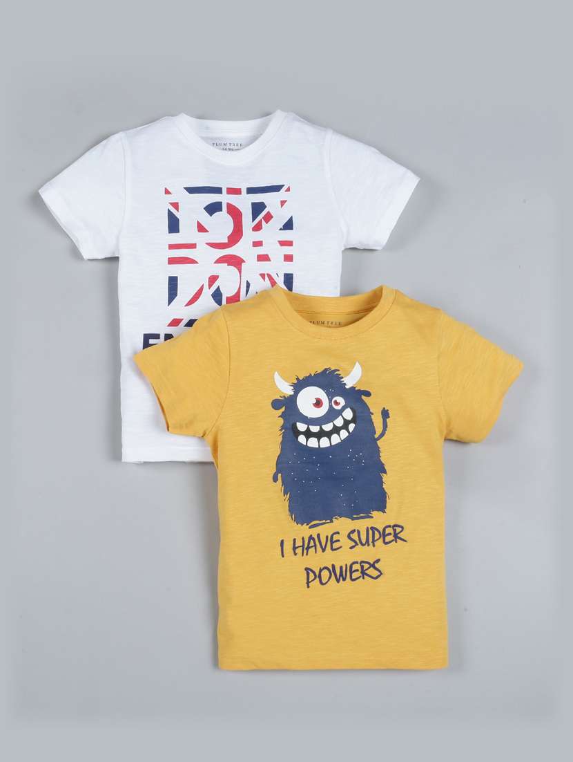 set of 2 multi colored cotton t-shirt