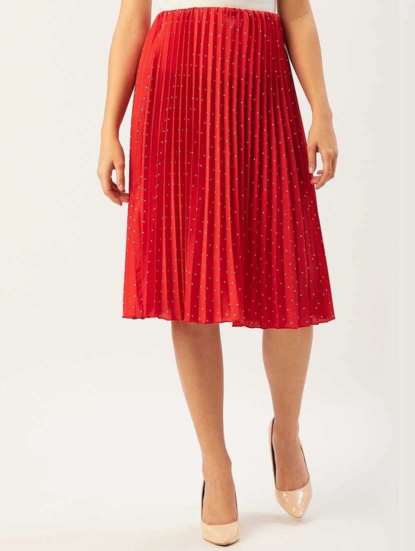 accordion pleated flared skirt