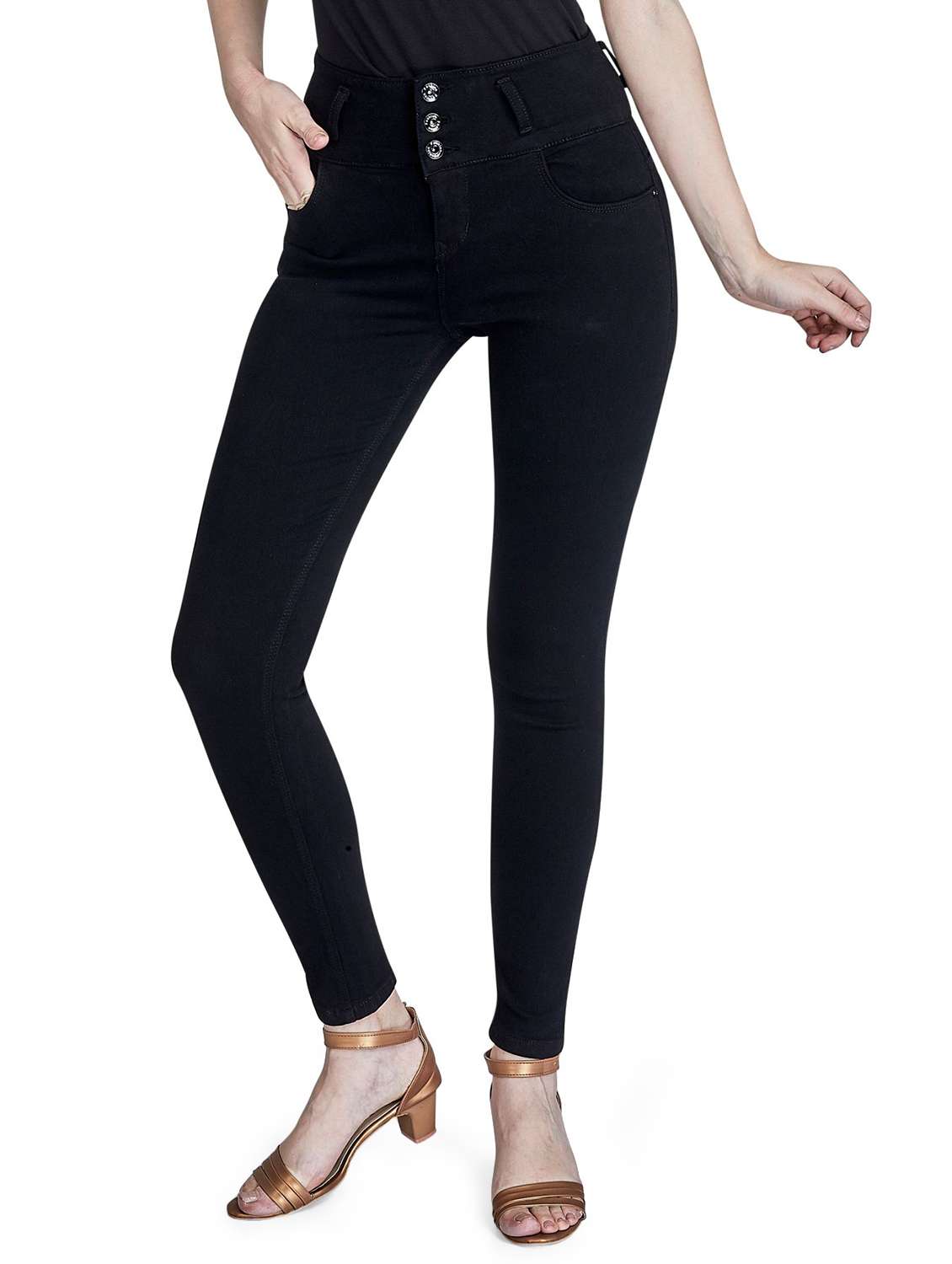 high rise skinny fit jeans 
