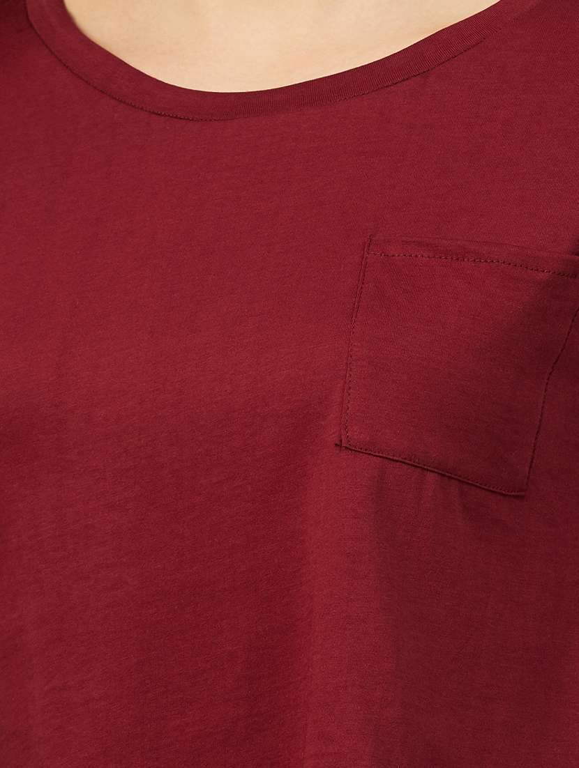 round neck solid crop tee - 17557336 -  Standard Image - 4