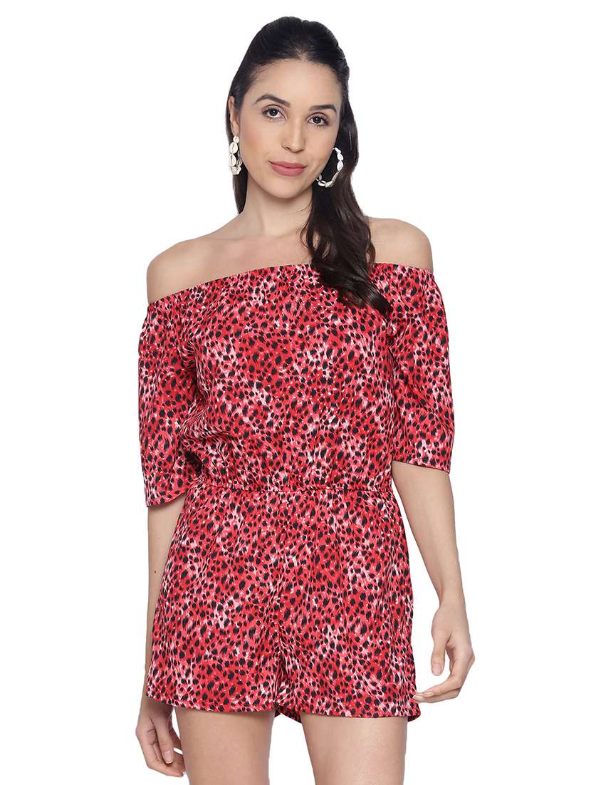 off shoulder printed romper - 17557554 - Zoom Image - 0