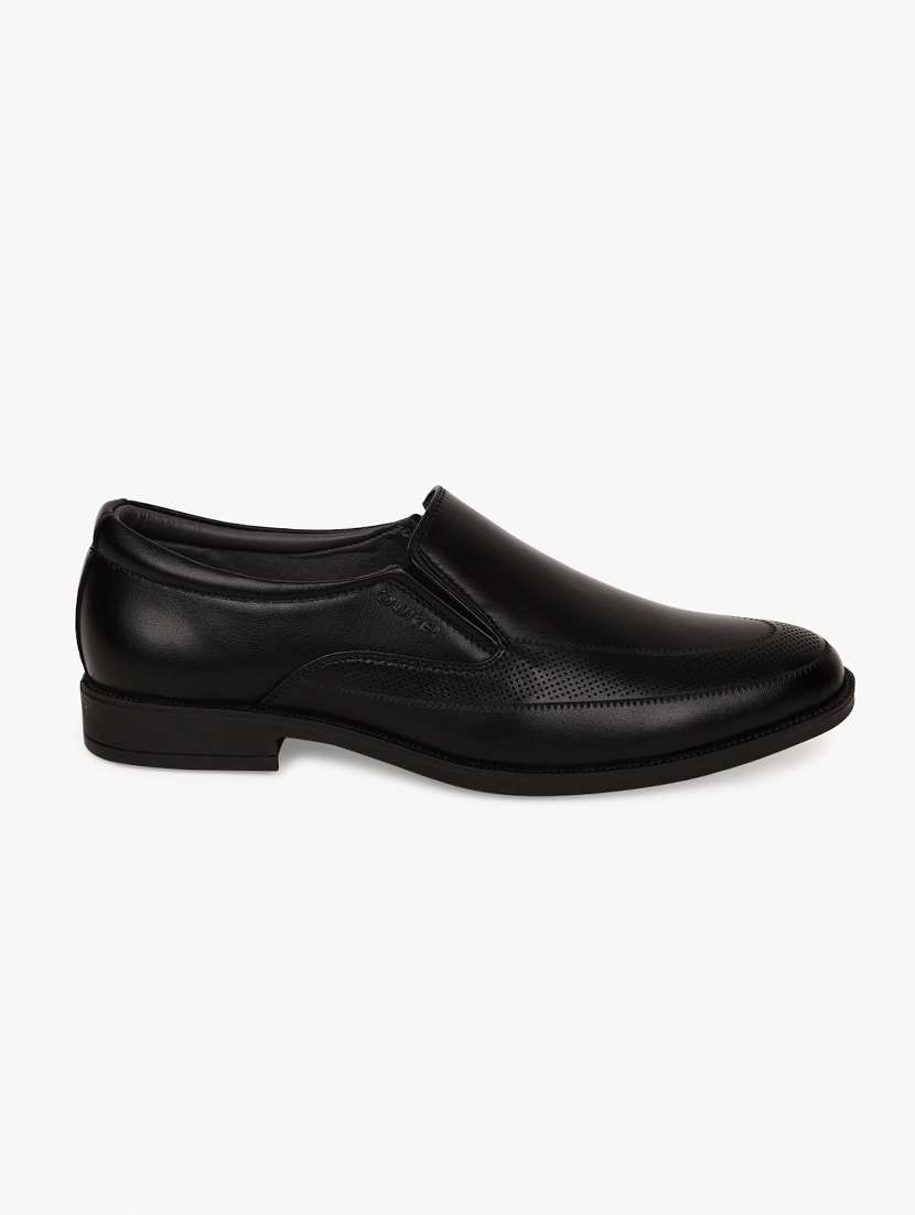 black synthetic slip on shoes - 17558220 -  Standard Image - 1