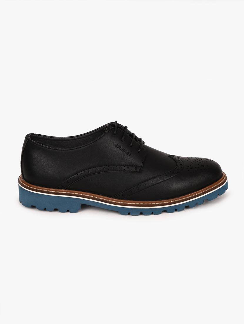 black synthetic lace up shoes - 17558225 -  Standard Image - 1