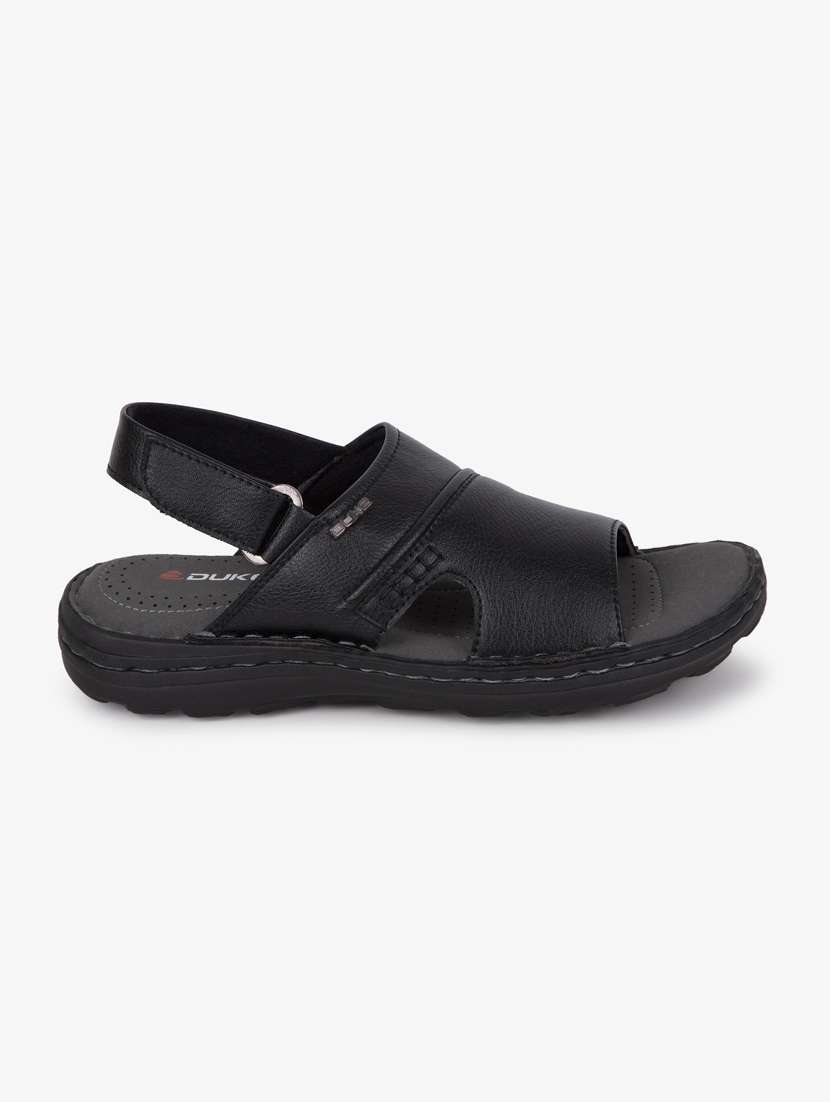black synthetic & mesh slip on sandals - 17558227 -  Standard Image - 1