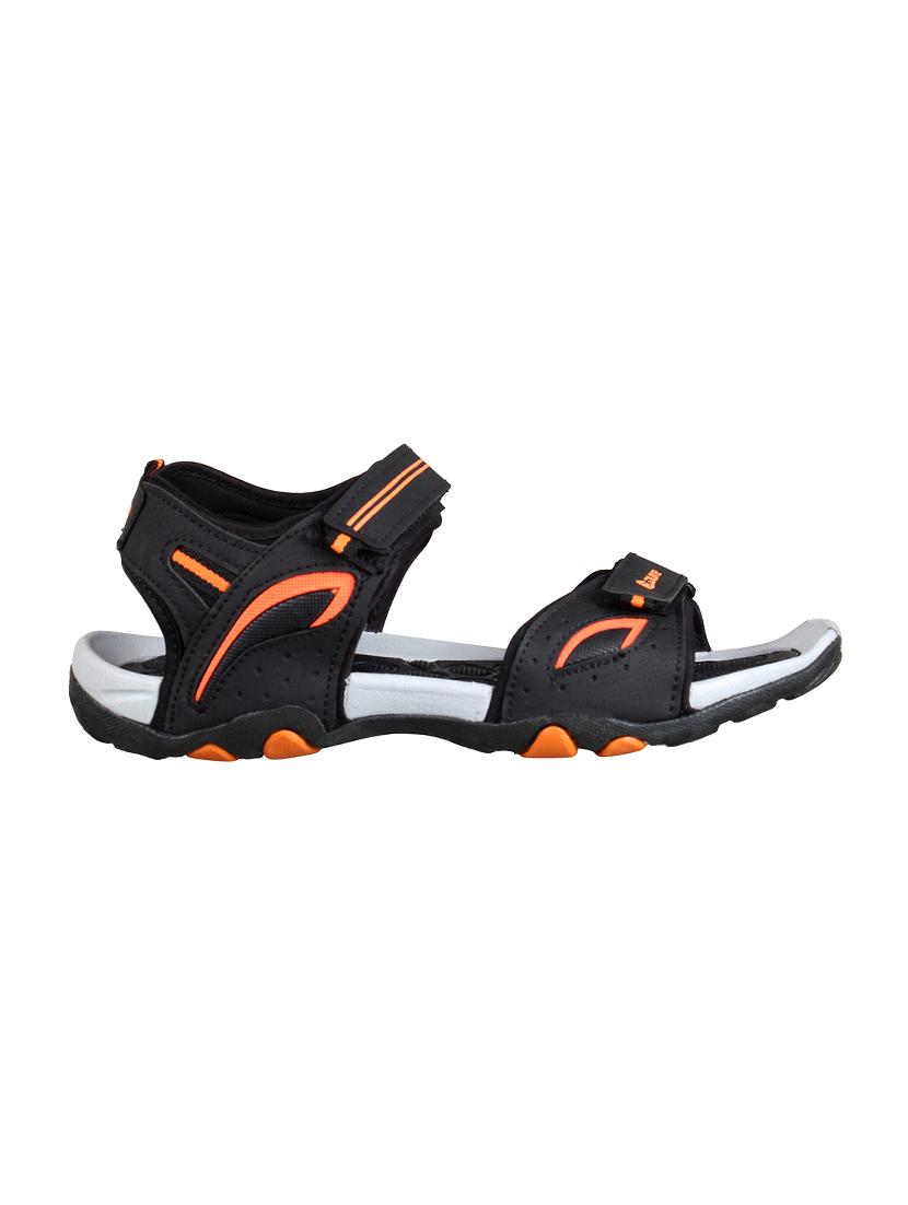 black synthetic & mesh back strap sandals - 17558241 -  Standard Image - 1