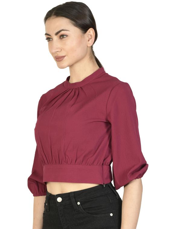 round neck solid crop top  - 17559278 -  Standard Image - 1