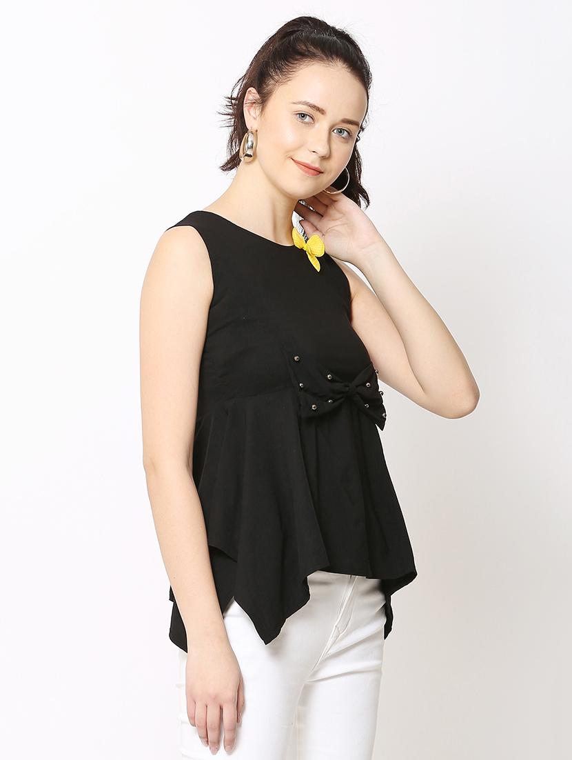 women's asymmetric round neck top - 17562501 -  Standard Image - 1