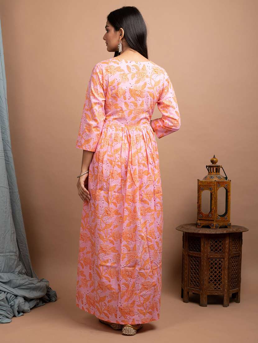 Floral Print Flared Kurta