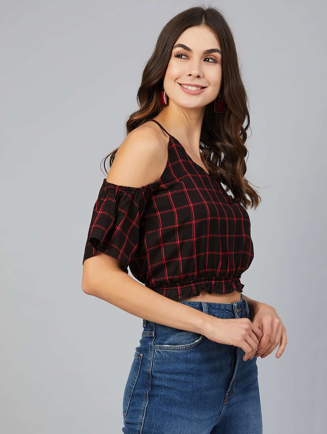 cold shoulder crop top - 17562554 -  Standard Image - 1