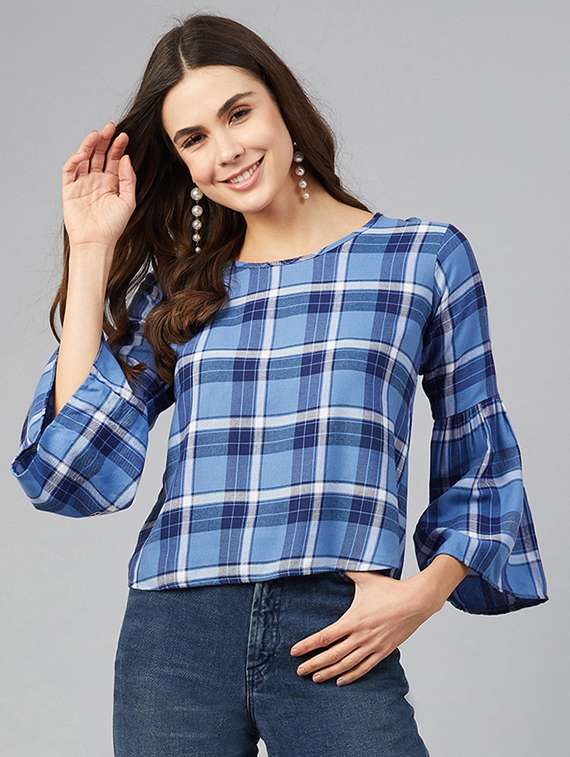 women's straight round neck top