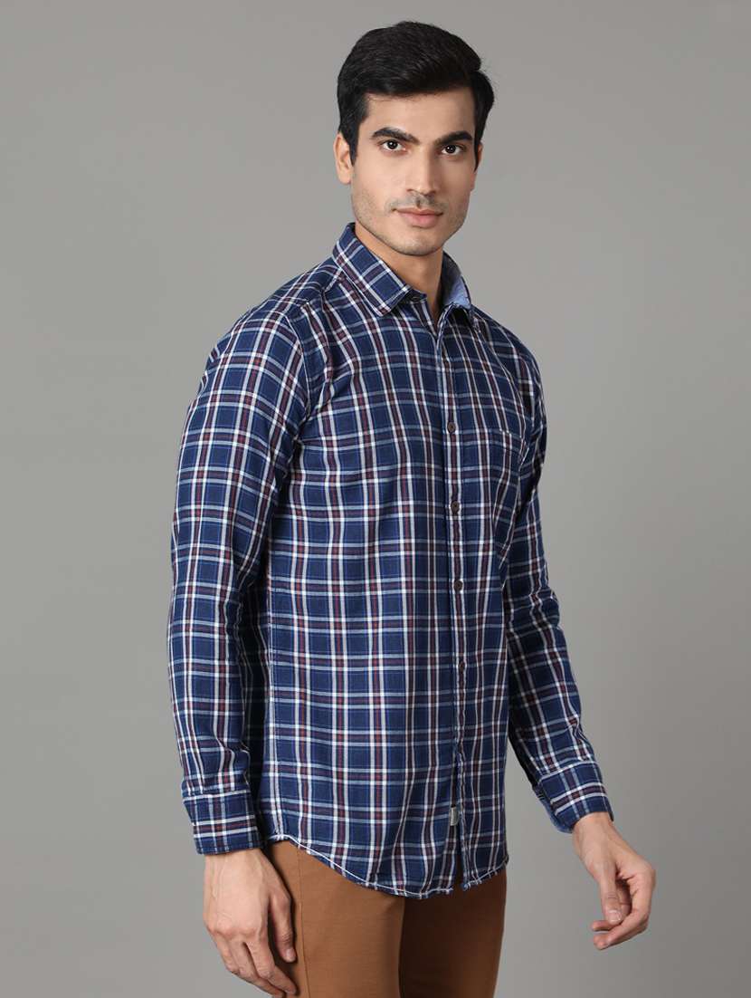 blue checkered casual shirt - 17562605 -  Standard Image - 1