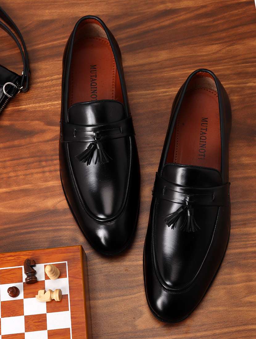 black patent leather slip on loafers