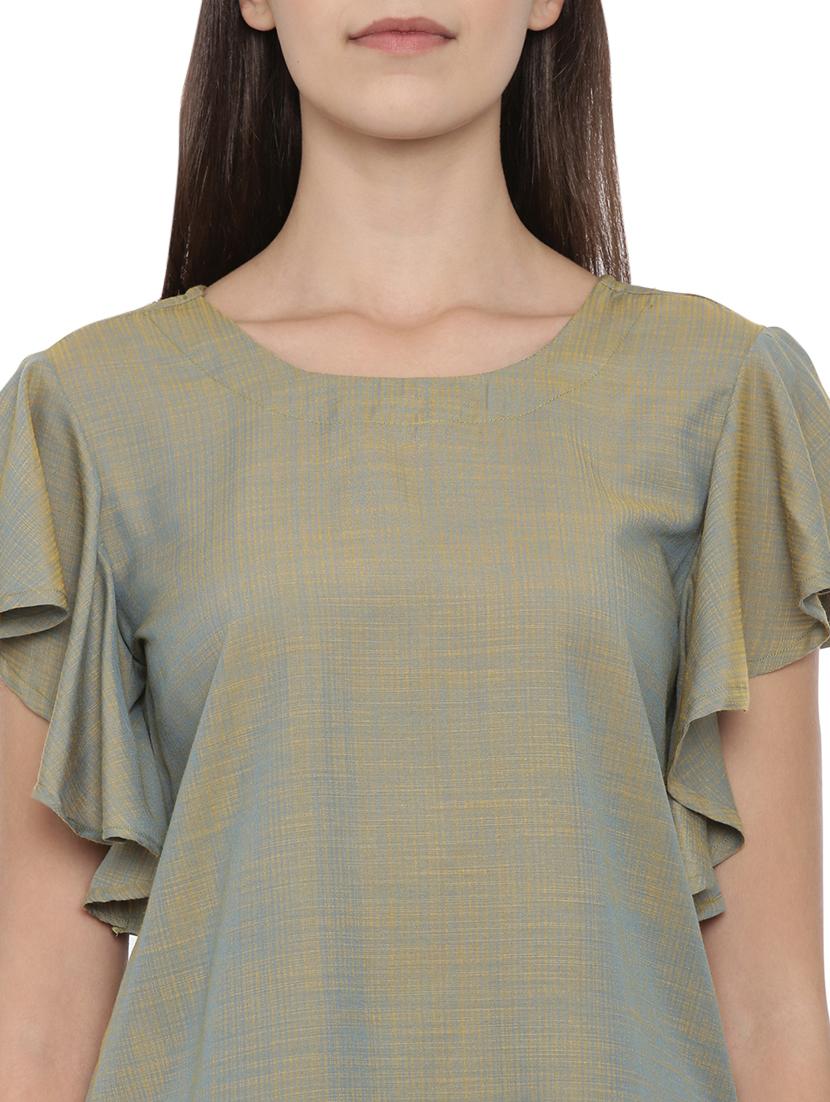 ruffle sleeved solid top - 17563387 - Standard Image - 4