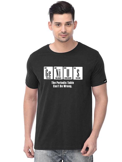 black chest print t-shirt - 17563514 - Standard Image - 0