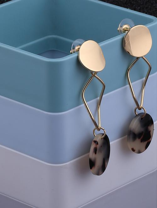 gold metal drop earring - 17563853 - Standard Image - 0