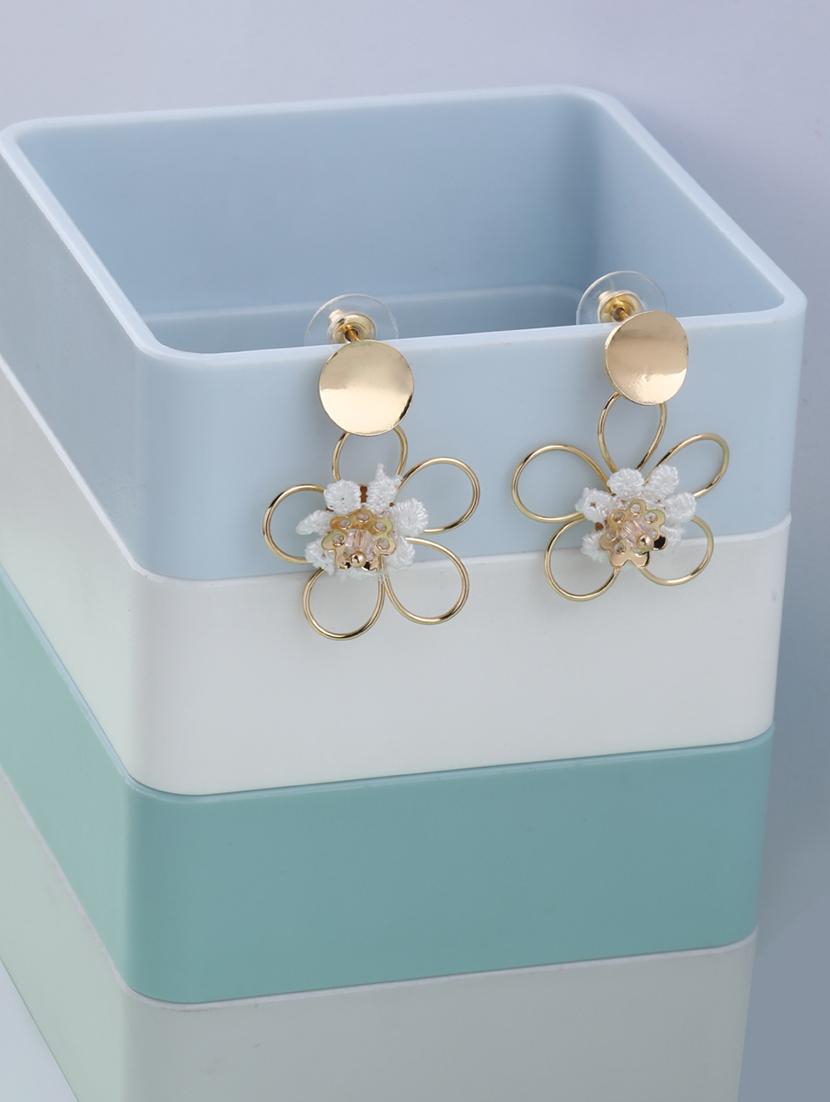 gold metal drop earring - 17563903 -  Zoom Image - 0