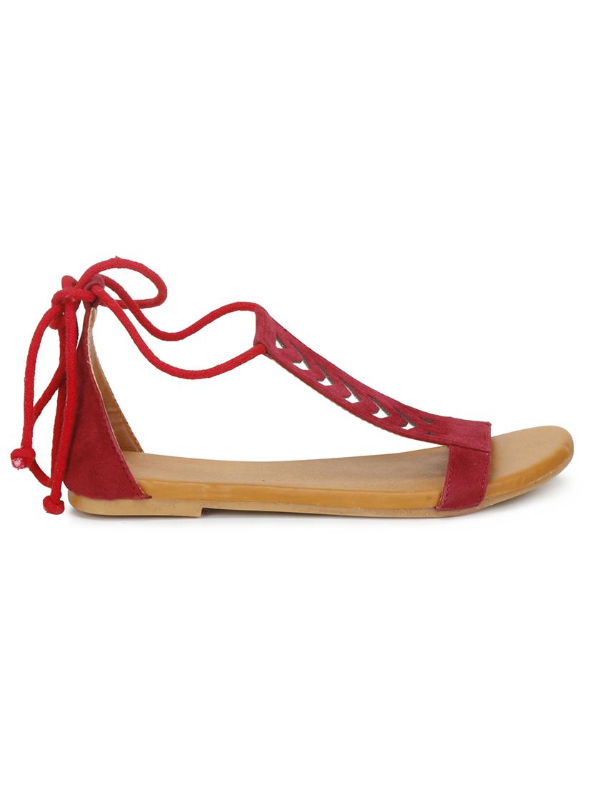red back strap sandal - 17565457 - Standard Image - 1