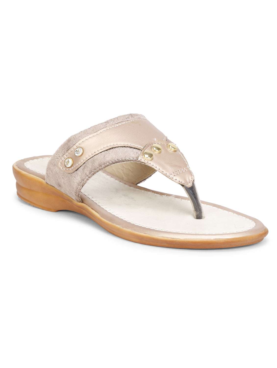beige synthetic slip on sandals - 17565477 -  Standard Image - 1
