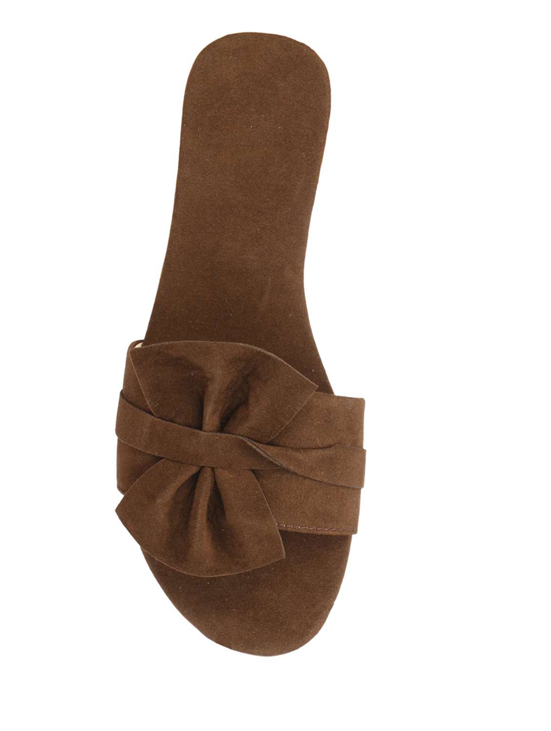 brown synthetic slip on sandals - 17565479 -  Standard Image - 4