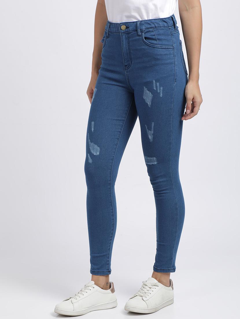 high rise distressed jeans  - 17565530 -  Standard Image - 1