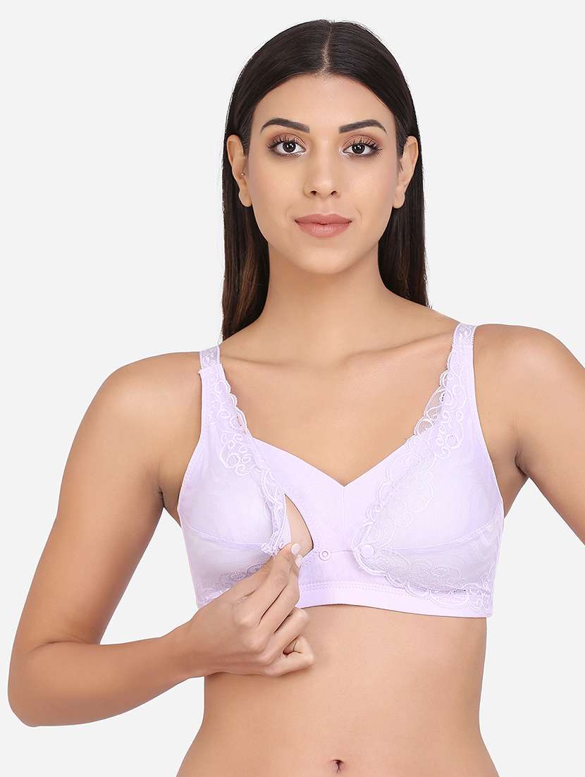 purple cotton maternitynursing bra