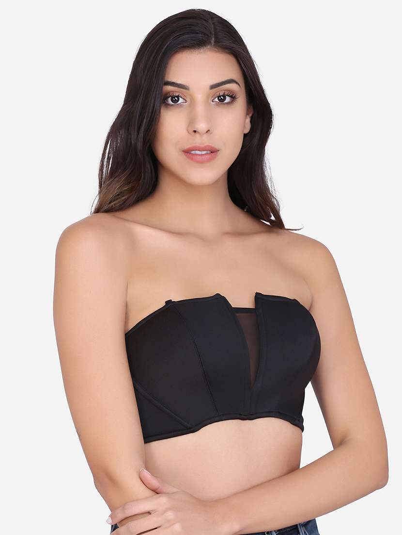 black poly lycra lette bra - 17566216 - Standard Image - 1