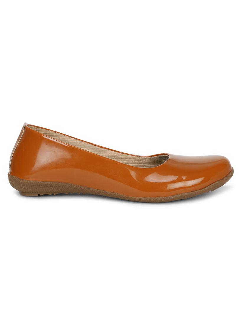 tan pvc slip on ballerina - 17566442 -  Standard Image - 1