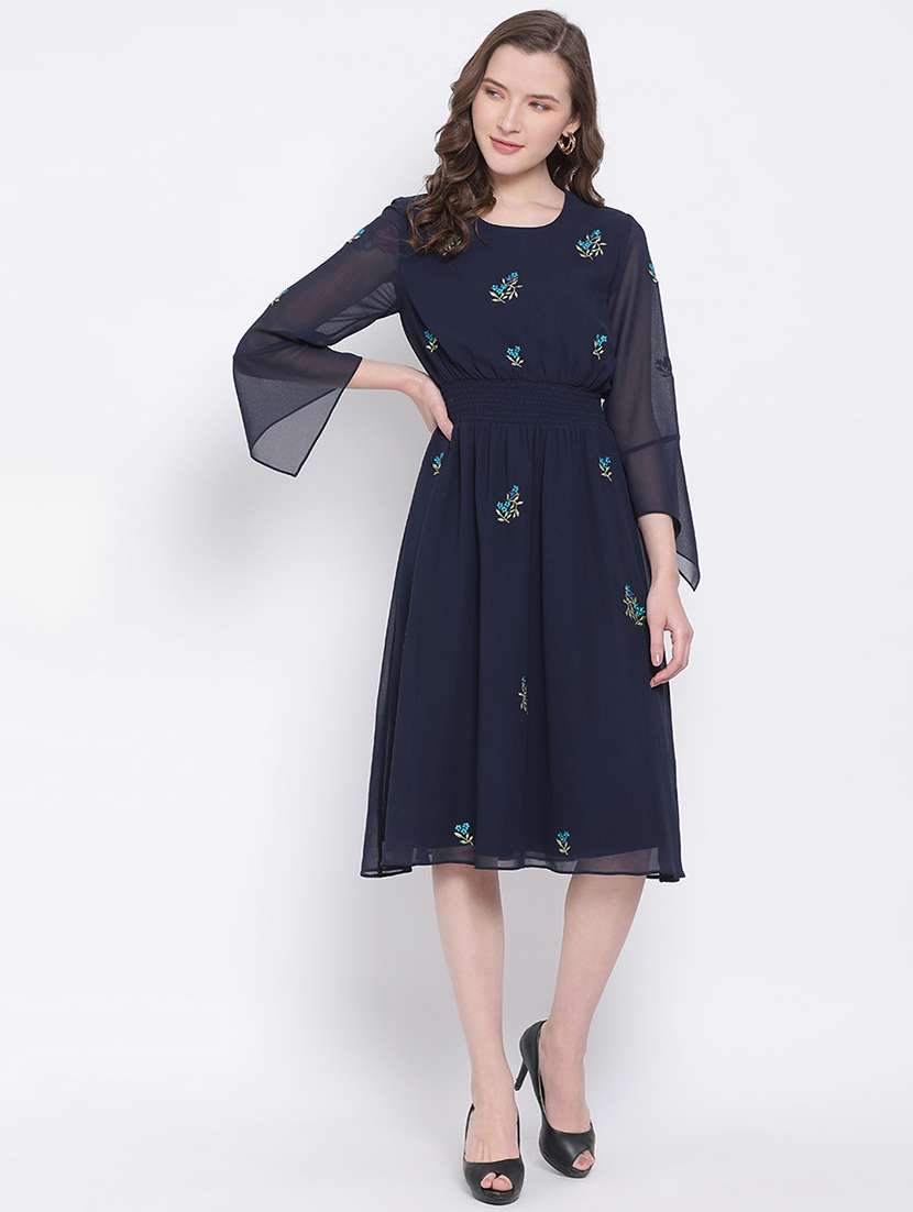 women's fit & flare knee length dress