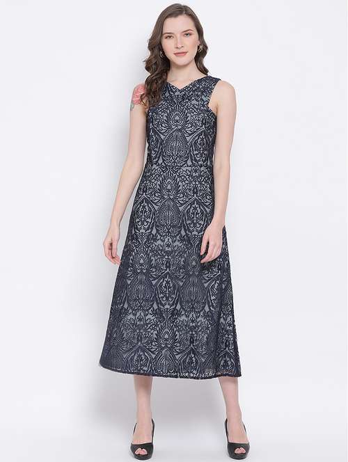 women's self design dress - 17567039 - Standard Image - 0