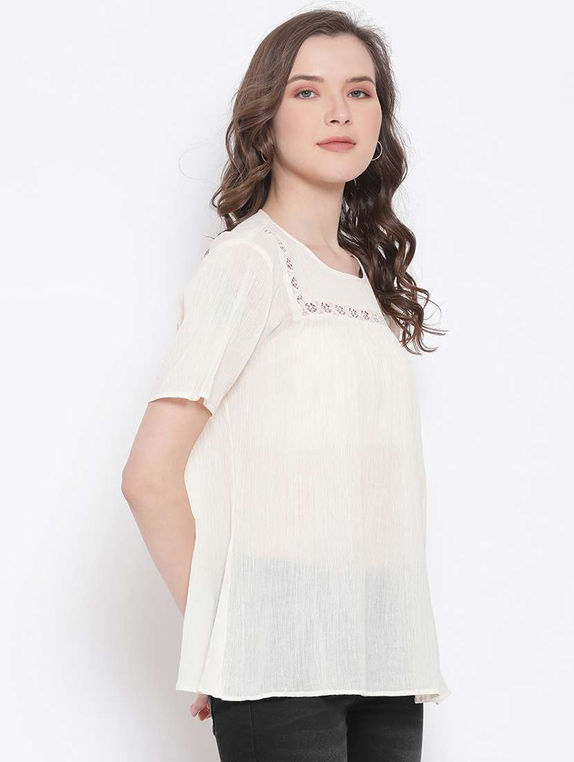 women's straight round neck top - 17567047 -  Standard Image - 1